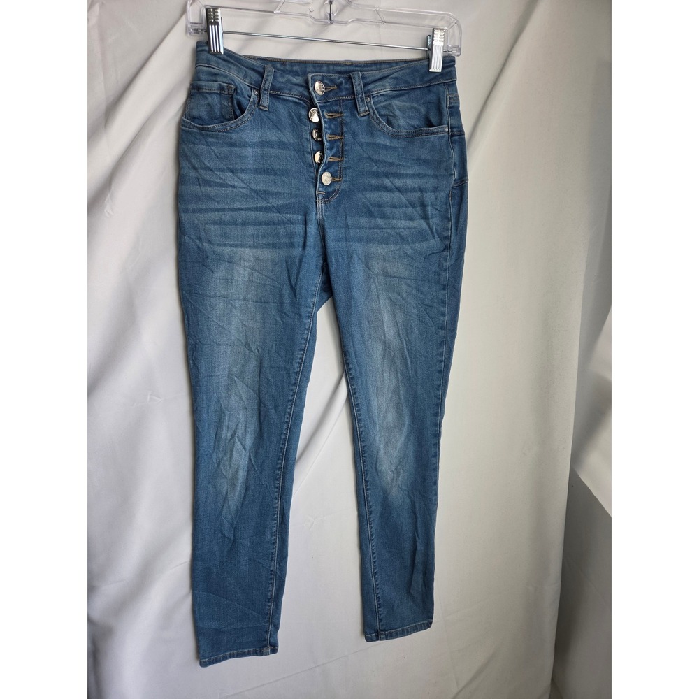 Simple Society Skinny Jeans Womens Blue Medium Wash Skinny High Rise